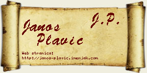 Janoš Plavić vizit kartica